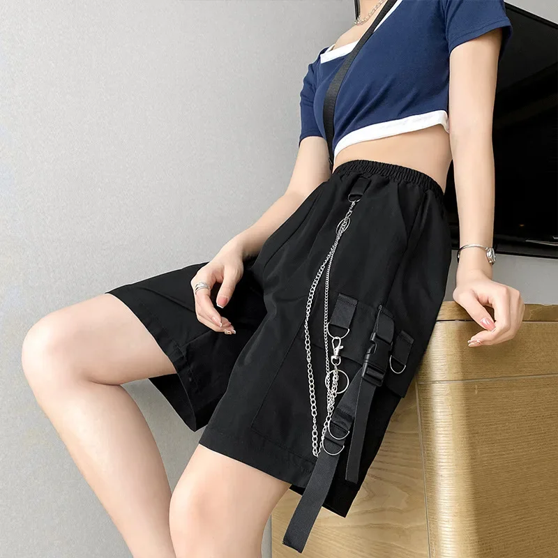 Women Summer Fashion Korea Style Solid Color Wide Leg High Quality Short s Women Casual Loose Harajuku Shorts
