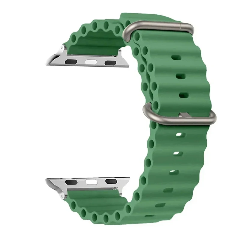 Correa oceánica para Apple Watch Band 10 9 8 7 45mm 41mm 44mm 46mm pulsera de silicona para iWatch 6 5 4 3 SE Ultra 49mm 40mm 42mm