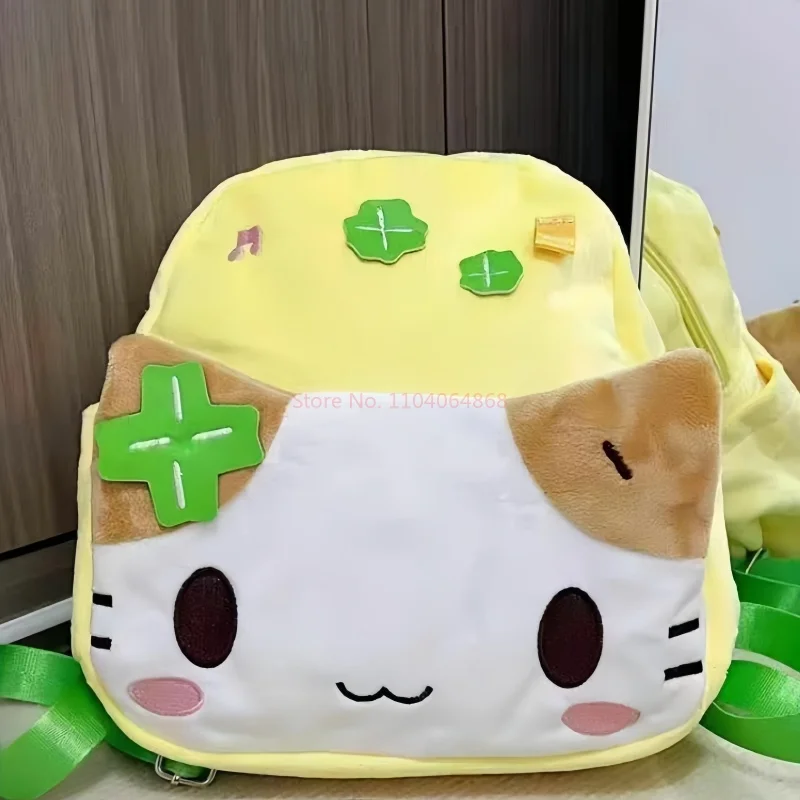 2025 رائجة البيع Masyumaro Fuwa Nyanko القط على ظهره حقيبة أنيمي لطيف المدرسية حقيبة أقلام رصاص حقيبة الظهر العصرية الأطفال هدايا عيد الميلاد #6