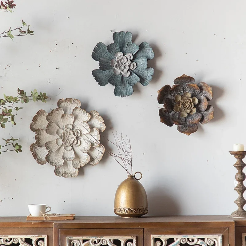 

Wrought iron wall decoration, old wall pendant, living room background wall decoration combination