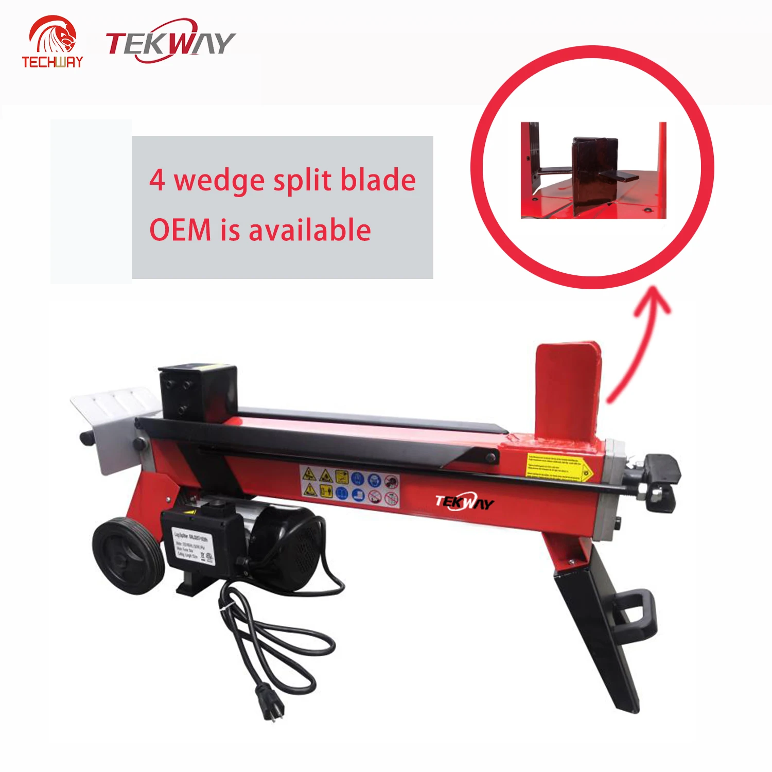 4,/5-12ton Crushing Machine Tree Branches Industrial Wood Splitter Technical Sales Video Support 5 ton electric log splitter