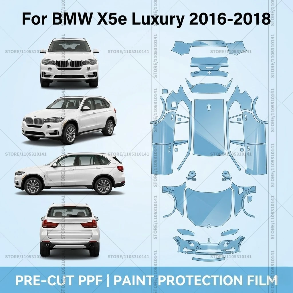 

Предварительно нарезанная защитная пленка PPF, прозрачная автомобильная пленка, профессиональная автомобильная пленка PPF для полной защиты автомобиля BMW X5e Luxury 2016-2018