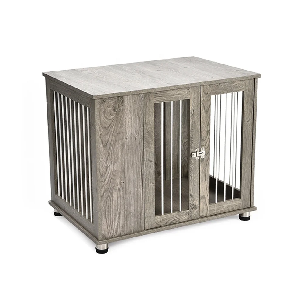 

z Hot Selling 2 In 1 Pet Furniture Indoor Solid Wood Decorative Cupboard Kennel House Cage Wooden Pet Dog Crate