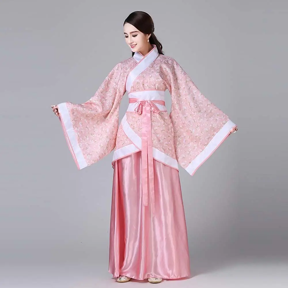 Bühnenkostüme Chinesischer Hanfu-Rock Performance Cosplay-Kleid Blumenstickerei Chinesisches altes Kleid Orientalische Feenprinzessin