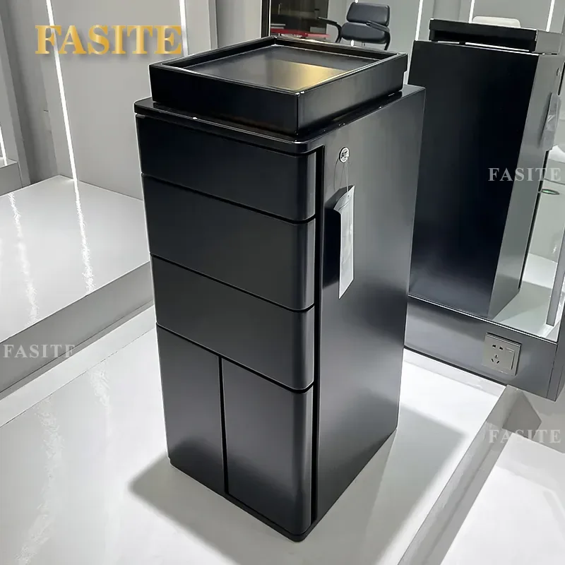 For Barber Shop Wooden Tool Cabinet Hair Cutting Shelf Storage Locker Simple Style Furniture Organizer