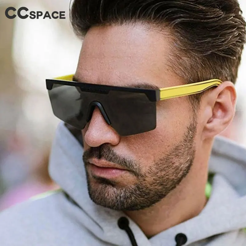 

45990 Personality Oversized One Lens Square Men Women Sunglasses Outdoor Shade Driving Sun Glasses UV400