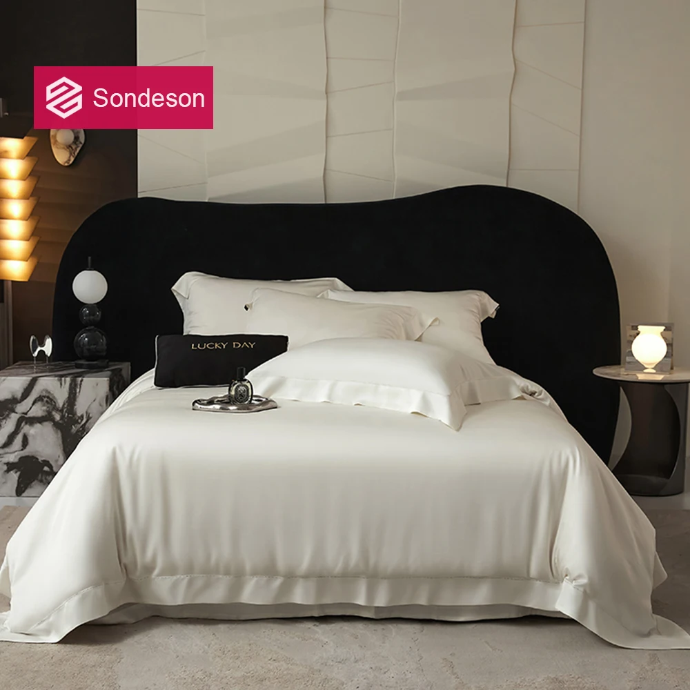 

Sondeson Queen 30MM Nature 100% Silk Bedding Set Healthy Skin Embroidery King Duvet Cover Flat Sheet Pillowcase Bed Linen Sets