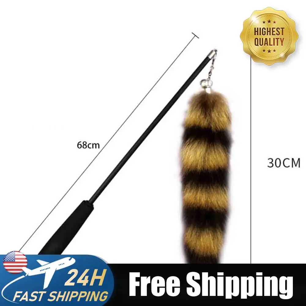 

Cats Teasing Stick Telescopic Rod Interactive Pet Teaser Stick Soft Cat Chew Rod Long Hairy Pet Teasing Rod for Indoor Cat