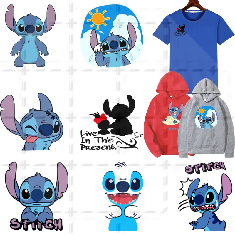 Apliques de dibujos animados de Lilo y Stitch, transferencias de hierro para ropa, pegatinas, parches en ropa, transferencia térmica de calor para ropa de niños