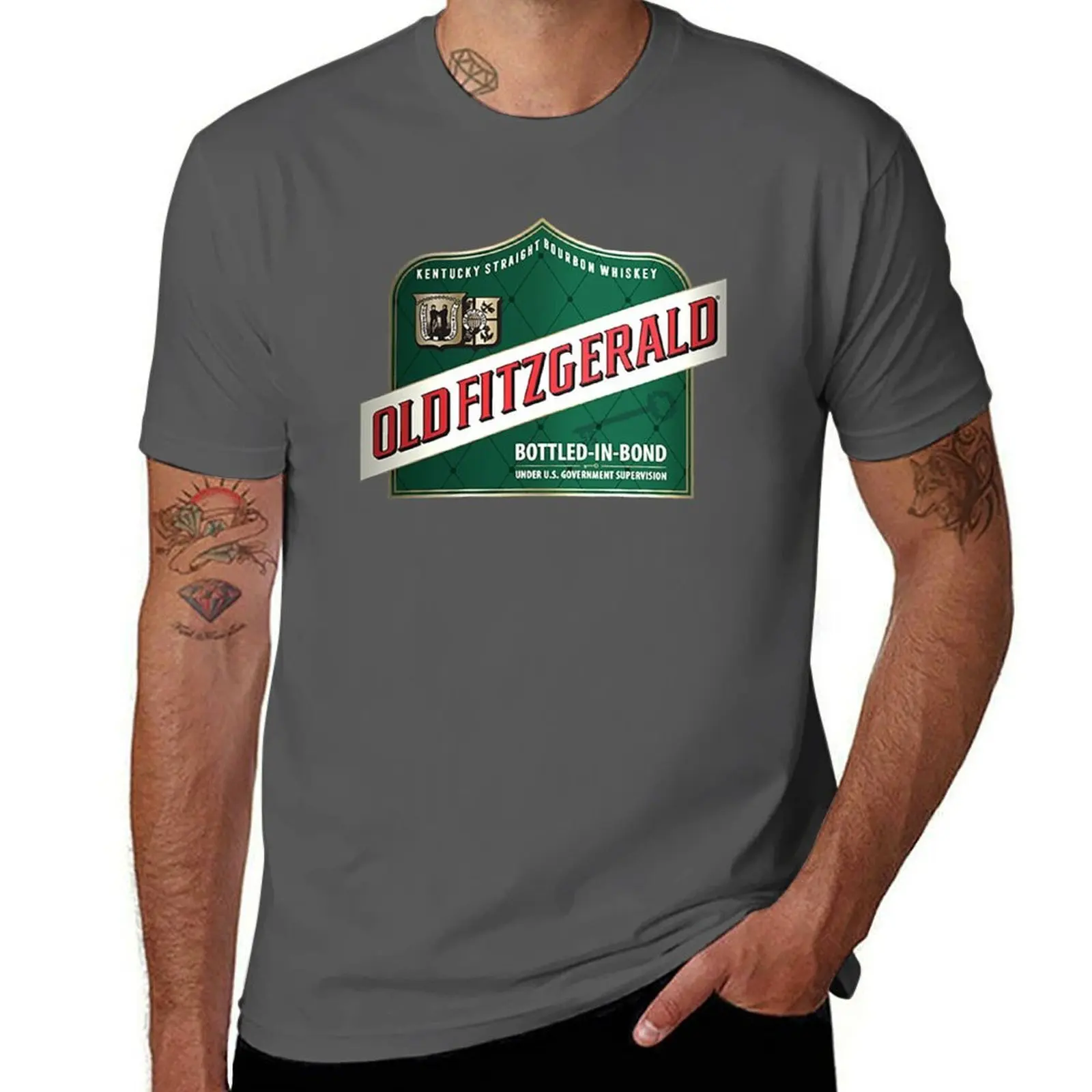 Футболка с принтом Whiskey Label Kentucky Shirts Bourbon - Fitzgerald Straight Old, модная футболка с коротким рукавом и принтом