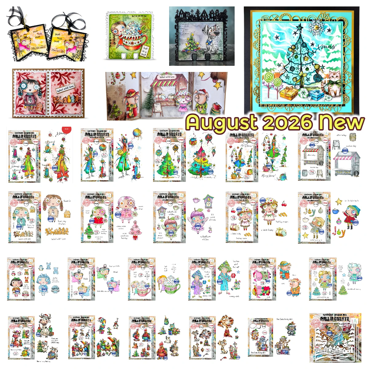 AALL& CREATE August 2026 Neue Feiertags-Schweinchen-Umarmung in einer Tasse Metallstanzformen Stempel und Schablonen DIY Scrapbook Handgemachtes Album Karten