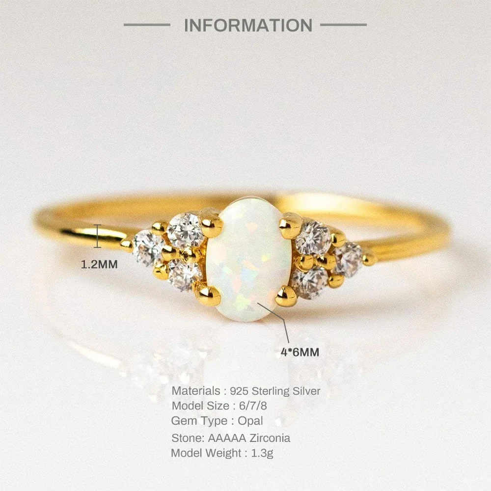 VAL cincin Opal api alami indah untuk wanita 925 perak mewah Oval cincin pertunangan pernikahan ulang tahun hadiah ulang tahun perhiasan