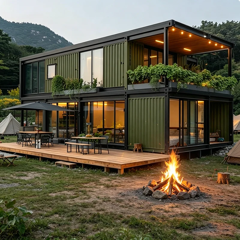 Casa Contenedor Plegable y Expandible Prefabricada a Medida de 20, 30 y 40 Pies con Cocina - Estructura Prefabricada para Vivienda / Casas Prefabricadas