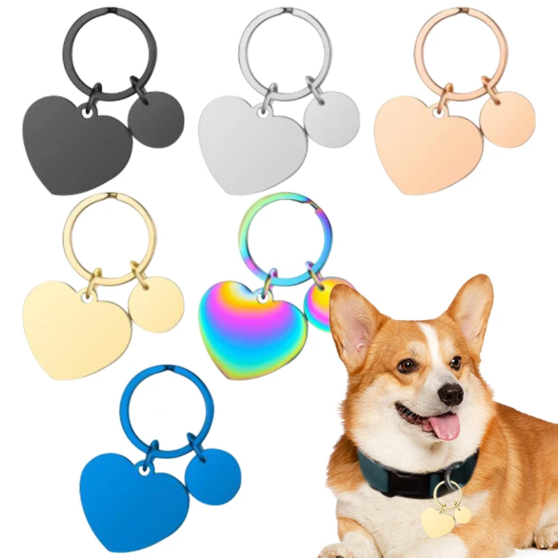 Pet ID Dog Tags Customized Anti-lost Double-Sided Engraved Personalized Dogs Collar Accessories Decoration Cat Collars Dog Tags