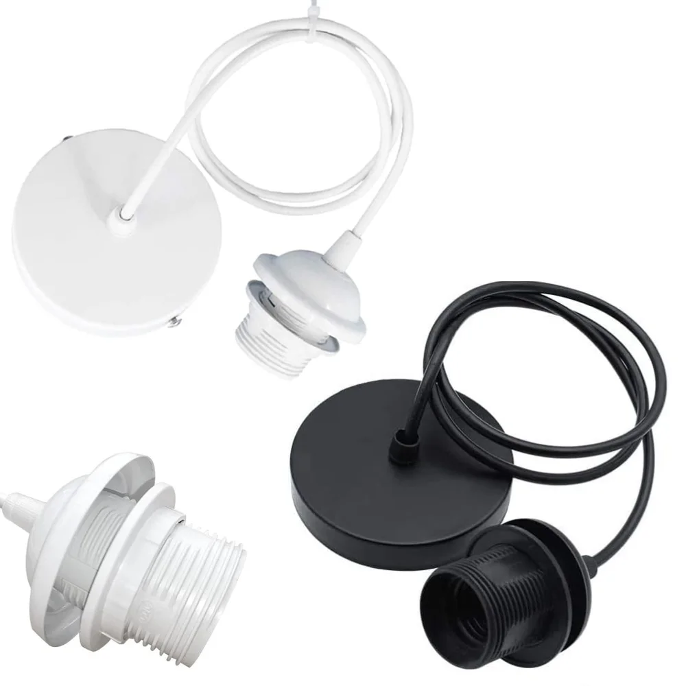

2pack E27 Lamp Holder with 1m Adjustable Cable Industrial Style Ceiling Light Full Tooth Base Bulb Sockets for Pendant LampShade