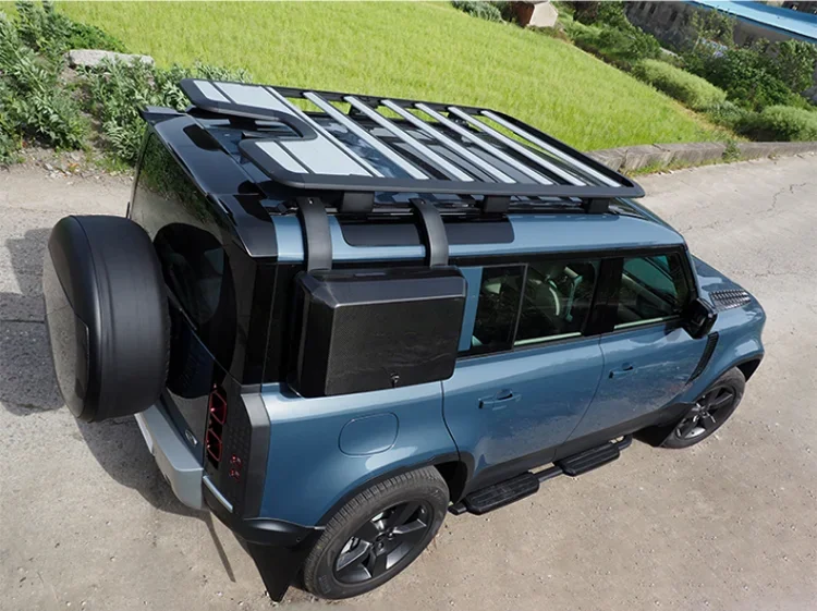 High Quality Aluminum Alloy Car Roof Rack Flat Roof Travel Frame Fits For Land Rover Defender 90/110 2020 2021 2022 2023