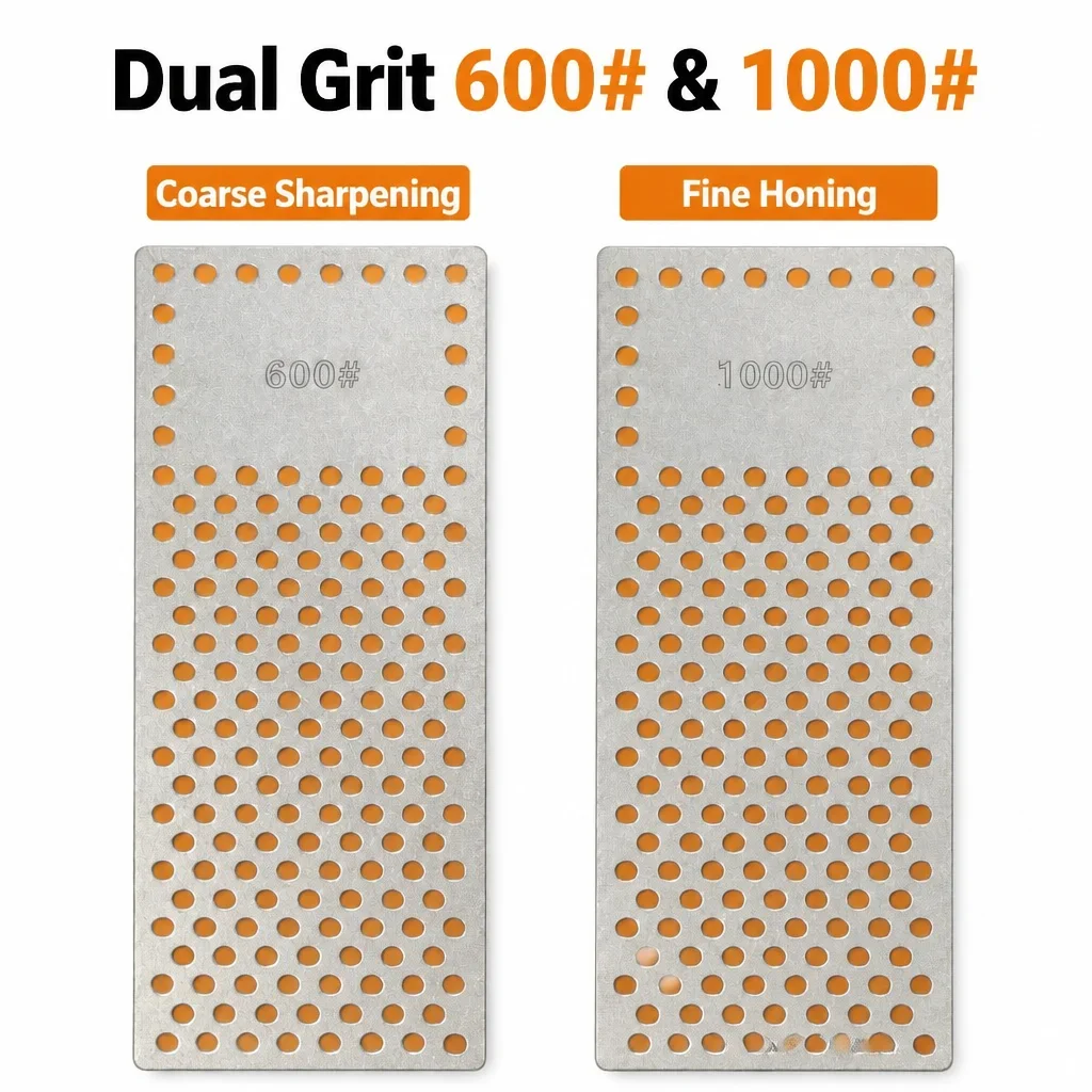 Taidea TG2019 Professional Diamond Sharpening Stone 600/1000 Dual Grit Honeycomb Knife Sharpener Whetstone with Non-slip Base