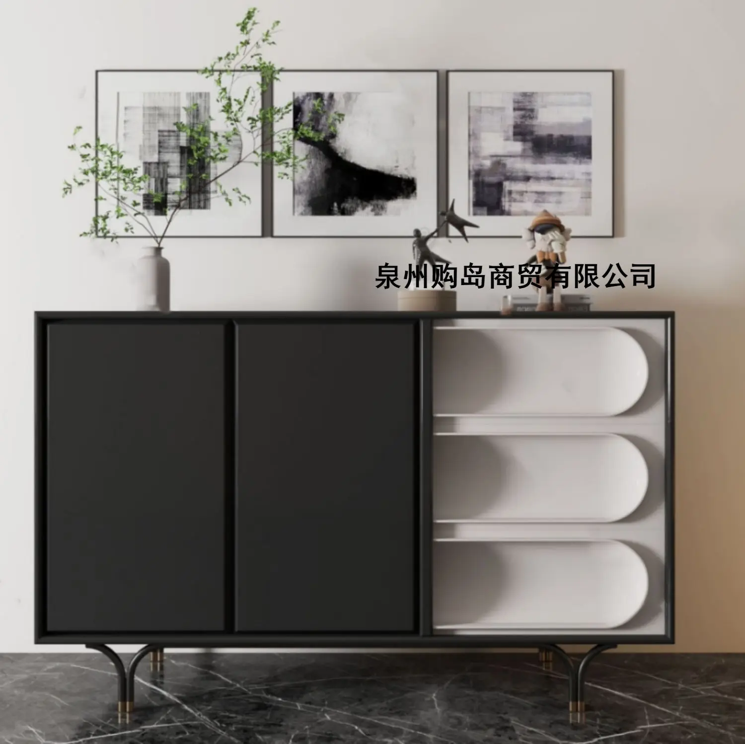 Mobile da pranzo in vernice nordica Mobile da portico d'ingresso italiano semplice e moderno