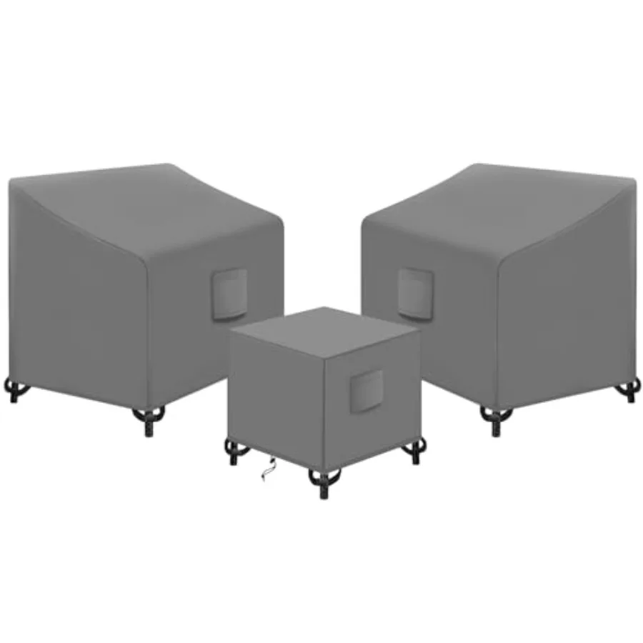 

Комплект из 3 чехлов для садовой мебели (для веранды/патио) из прочной водонепроницаемой ткани 420D, подходит для уличной плетеной мебели