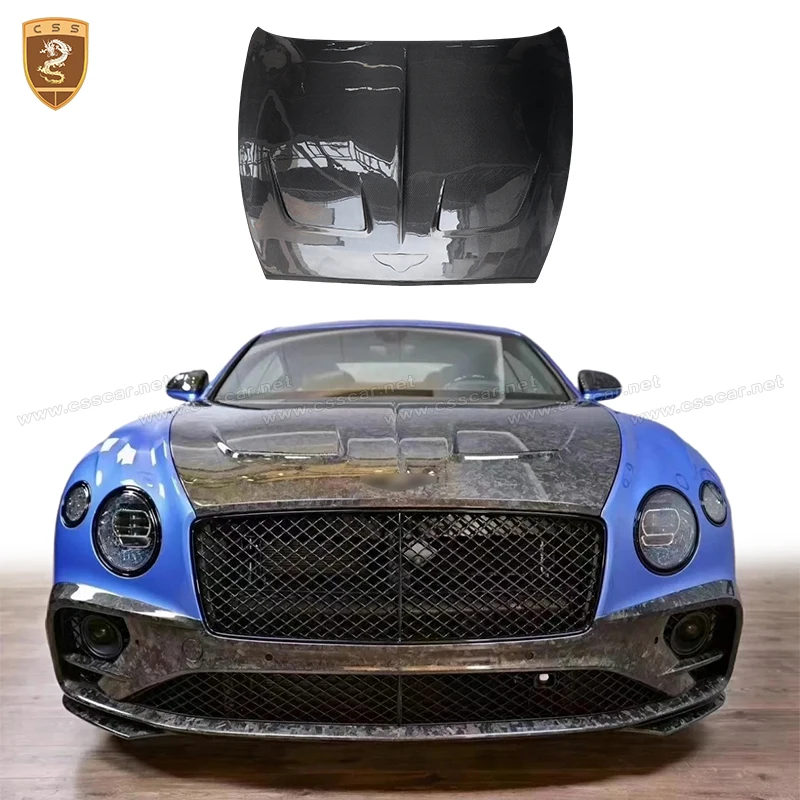 For Bentley Continental GT 2019-2024 MSY Car Front Engine Hood Air Vent Cover Styling Carbon Fiber Bonnet Cap Protect Accessory