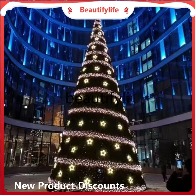 

A45 Outdoor square large Christmas tree luminous 4/5/617/8/9/10/12m frame tree iron shelf 15m