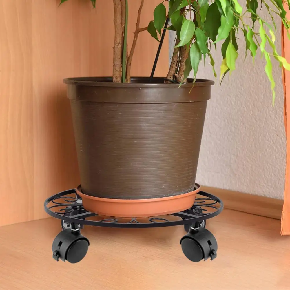 2 Pcs 30cm Metal Plant Caddy With Wheels Flower Pot Stand With Casters Indoor Outdoor Rolling Plant Stands For Potted Plants