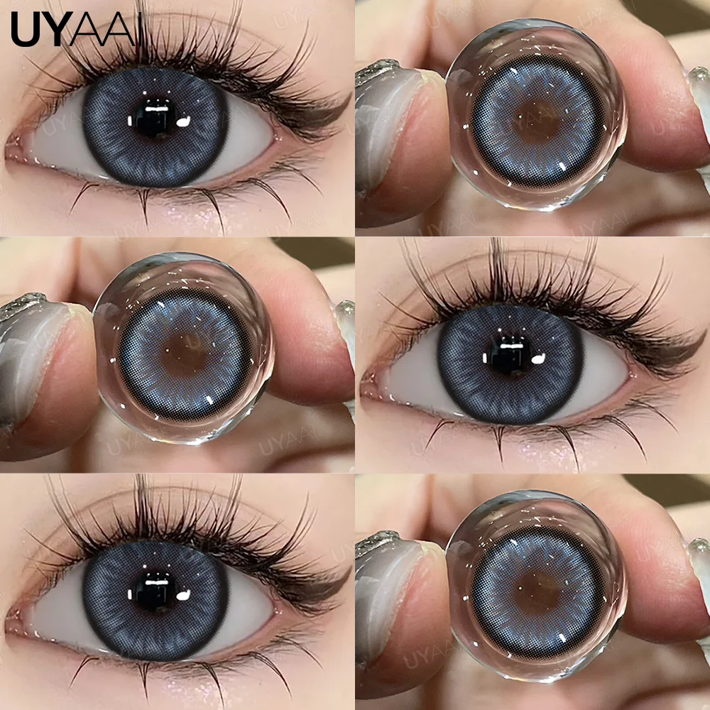 UYAAI Farbkontakt-Make-up, blaue Linse, farbige Schüler für jährliche Gebrauchte Schönheit, Augen, blaue Linse, Frau, Make-up, Kontakte, Colorcon, Cosplay – Detail 12