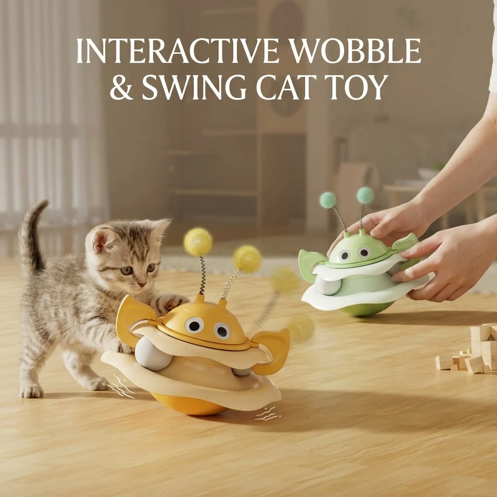 Haustier Katze Hund Wackelspielzeug 360 °   Rotierendes, kaubeständiges, schärfendes, zahnpflegendes Spielzeug für Kätzchen und Welpen, interaktives Entspannungsspielzeug, Katzenangel