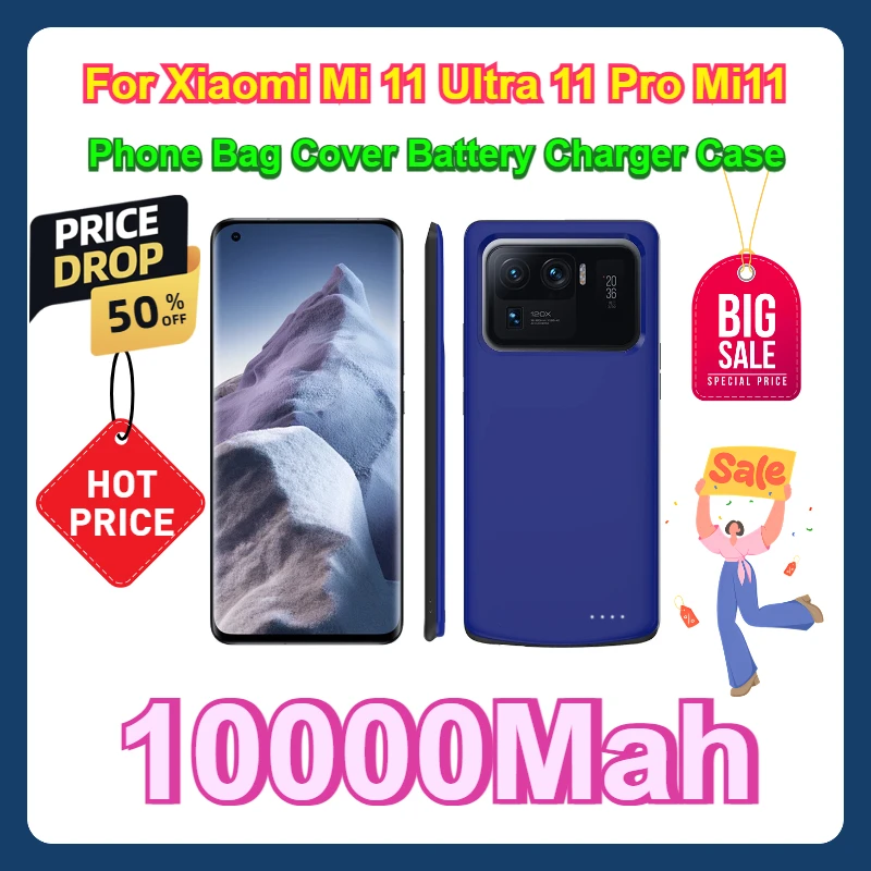 

For Xiaomi Mi 11 Ultra 11 Pro Mi11 Lite Phone Bag Cover Battery Charger Case Power Bank for Xiaomi Mi 11 10000Mah Battery Case