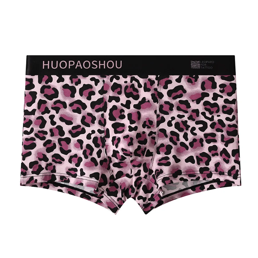 Mode männer Unterwäsche Baumwolle Leopard Gedruckt Höschen Atmungsaktivem Boxer Shorts Sexy U Ausbuchtung Beutel Unterhose Hombre