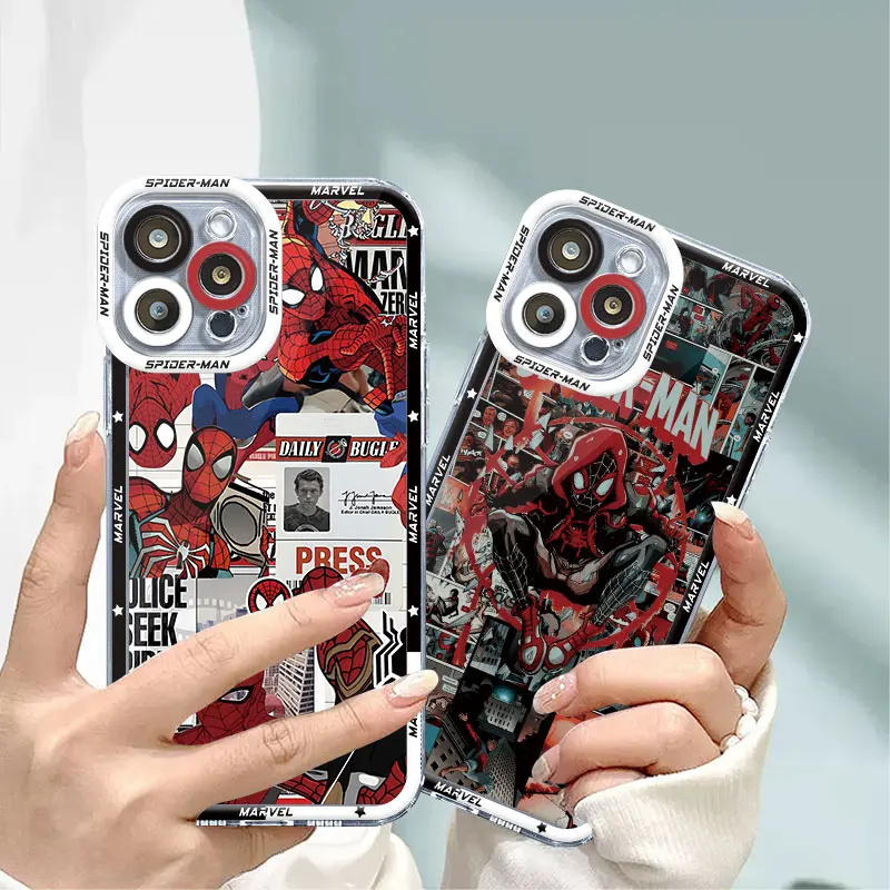 Pokrowiec Spider Man dla Xiaomi Redmi Note 12S 11S 9 Pro 11 Pro 9T 8 10 Pro 12 Pro przezroczysta miękka osłona na TPU