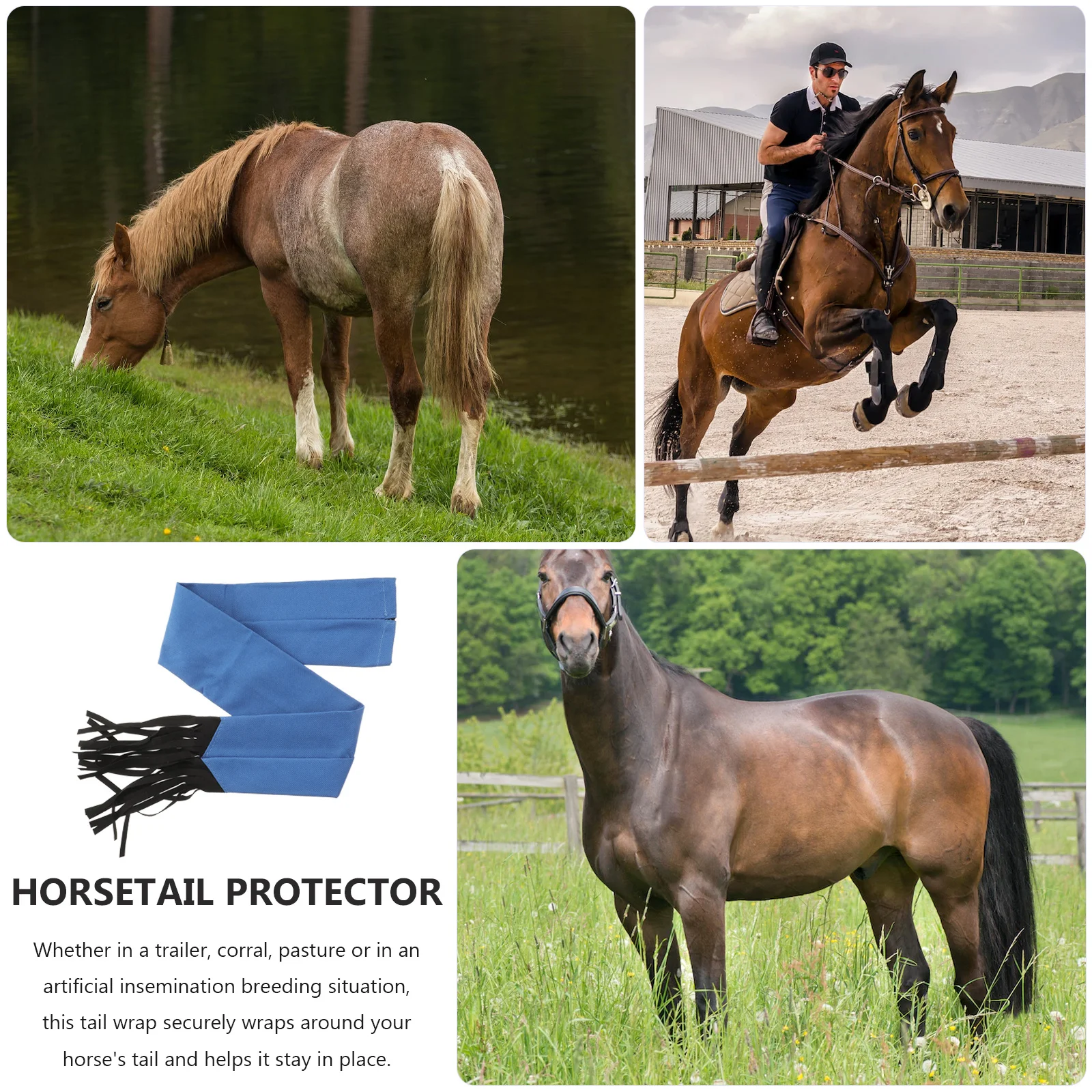 

Horse Tail Bag Durable Non-Woven Fabric Tail Cover for Protection and Decoration Farm Supplies Horse Grooming Bag