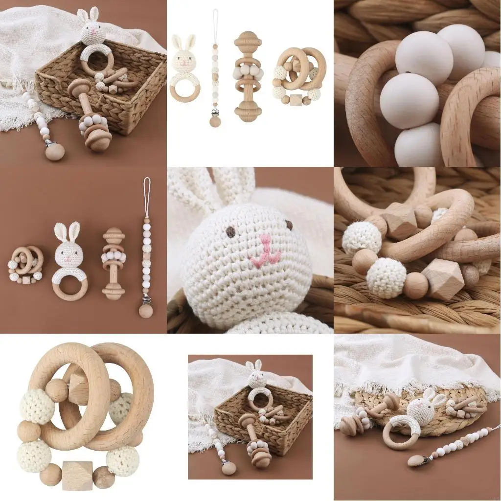 

Зажим для детской соски, вязаная крючком погремушка, колокольчик, браслет для прорезывания зубов, цепочка-пустышка для мальчиков