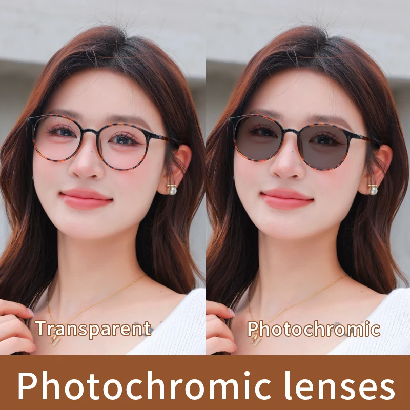 Near Far Photochromic Reading Glasses Women Round Progressive Multifocal Sunglasses Women Intelligent Progressive Multifocal