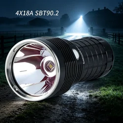 Convoy 4X18A Tactical LED Flashlight SBT90.2 5400lm Range of 1000m by 21700 Batteries Torch for Night Hunting,Outdoor Rescue