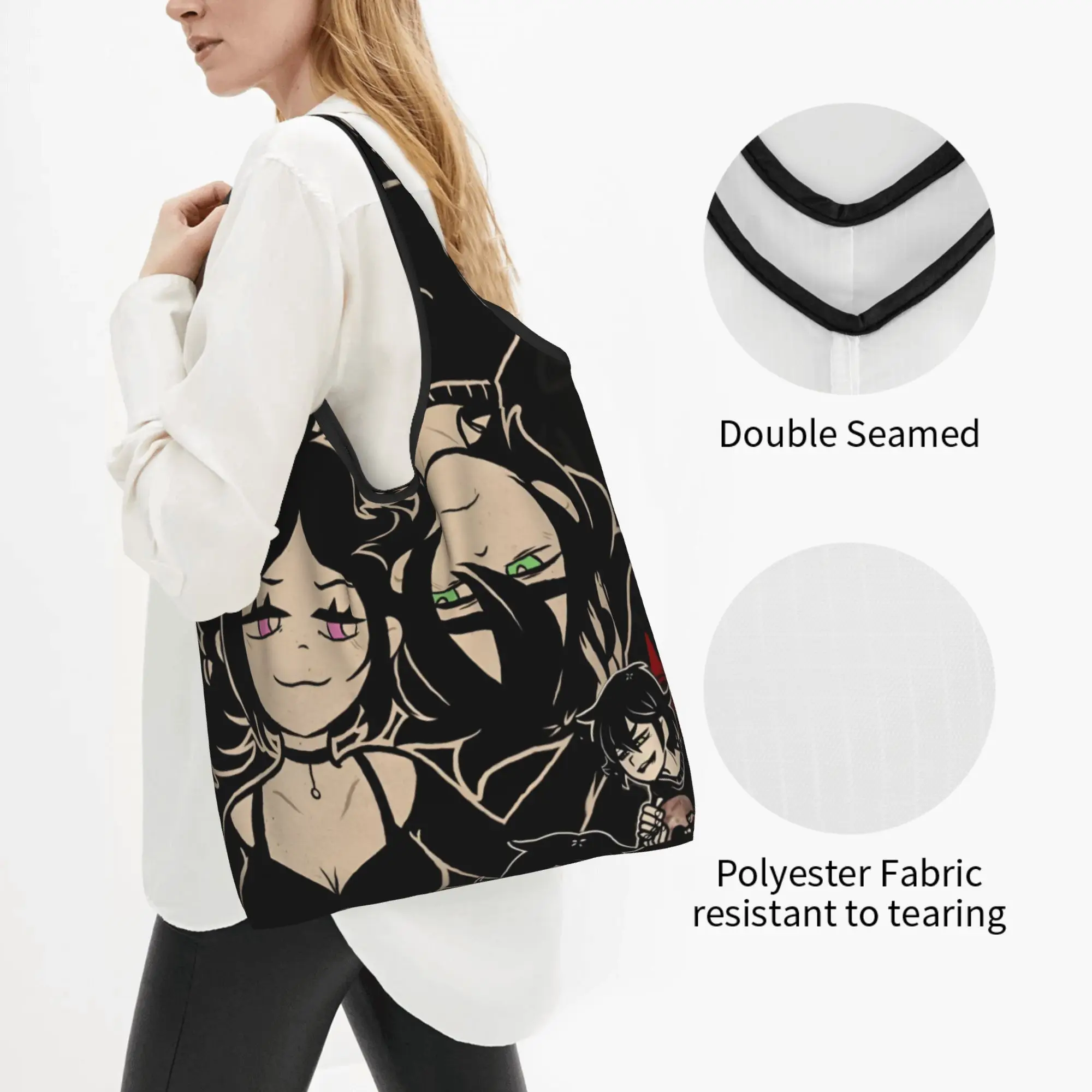 Anime A-Andys L-Leyleys Love Groceries Shopping Bag Cute Shopper Tote Shoulder Bags Large Capacity Portable Japan Handbag