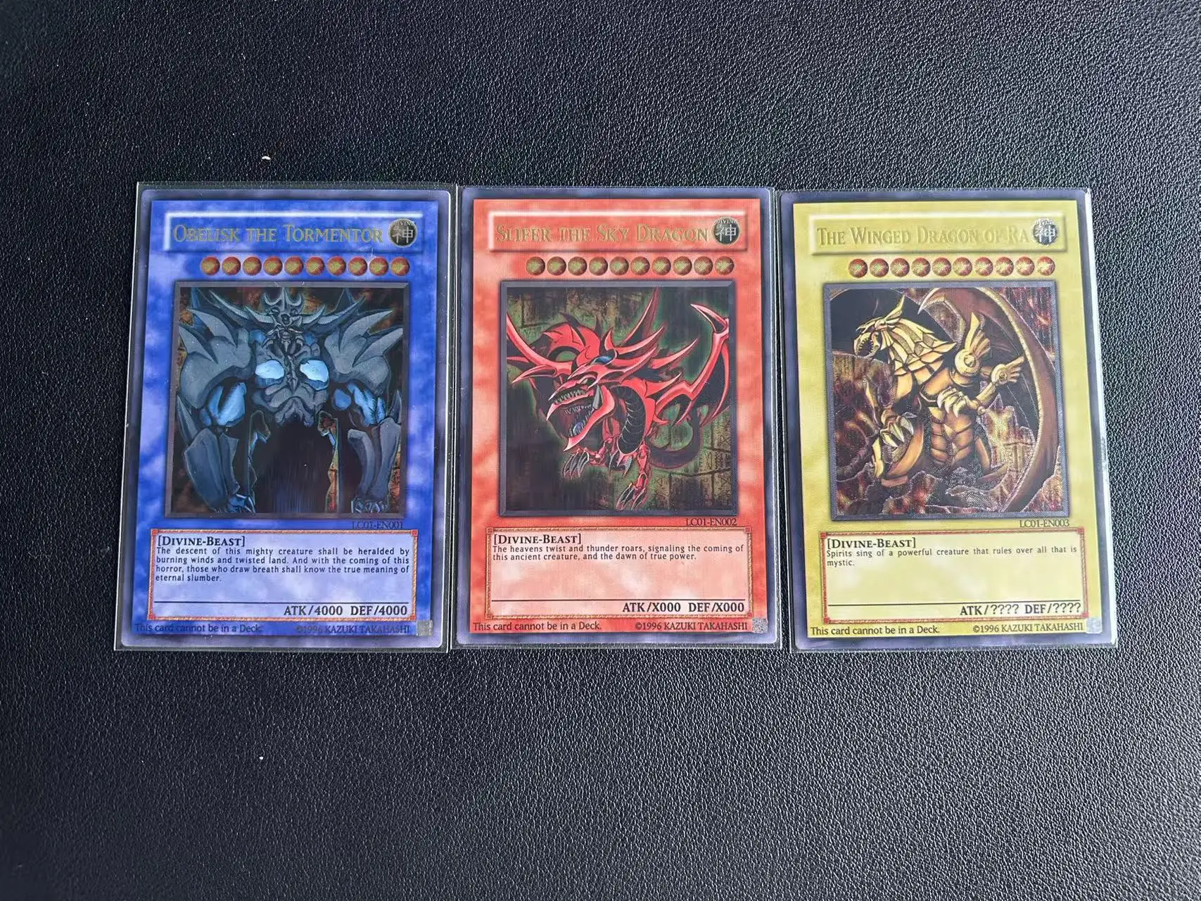 

Yu Gi Oh Ultimate Rare/UTR TCG Obelisk/Slifer/Ra (LC01-EN001/EN002/EN003)DIY homemade English animal cards (Not original)