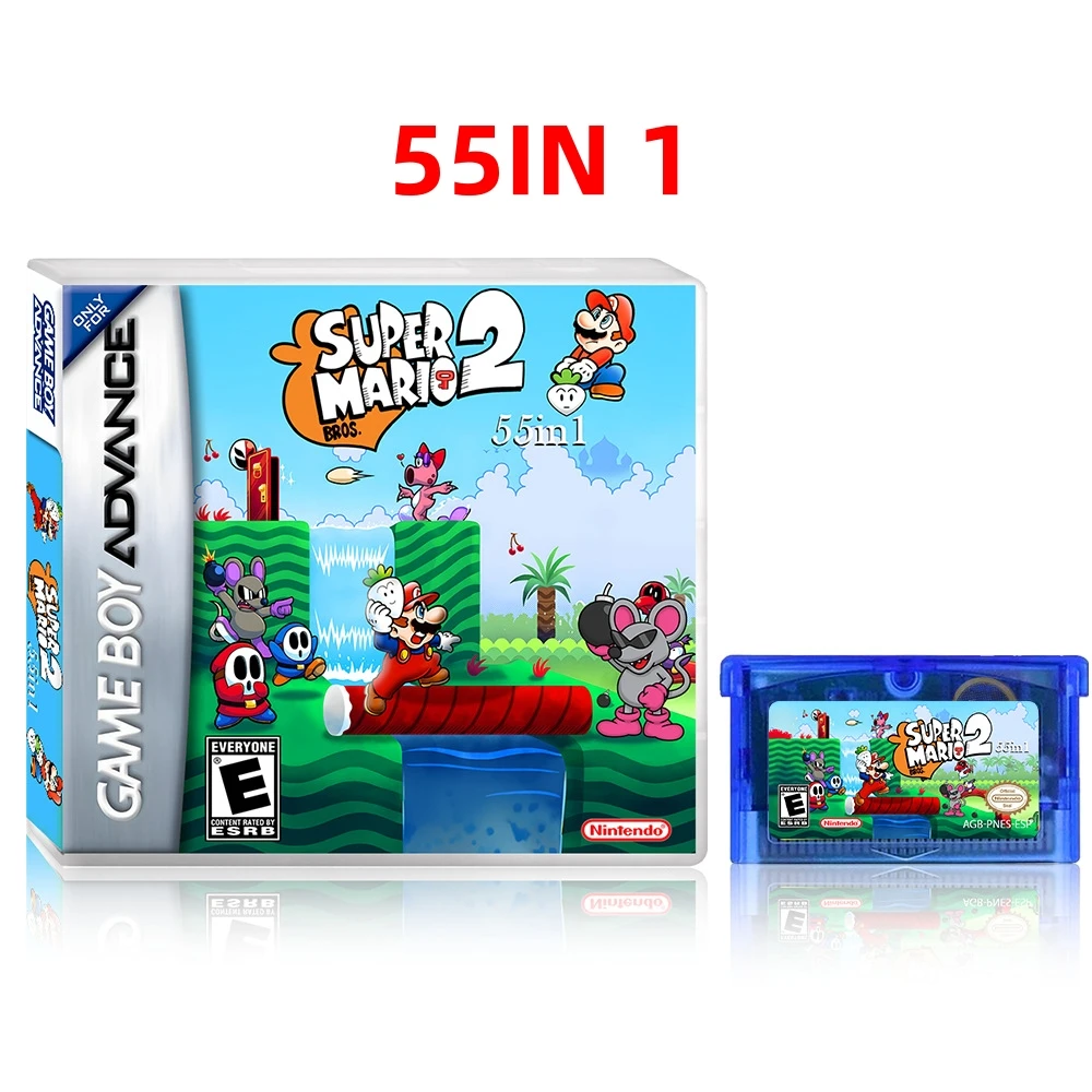 

GBA/GBC/NDS Super Mario Bros. 2 55in1 All-in-one Card GBA 2D Adventure Game Card US Version English