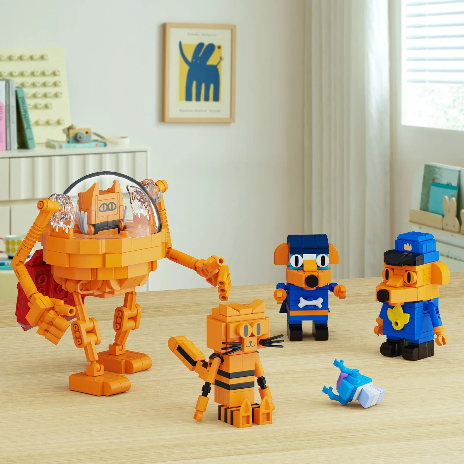 Dogness Man Cartoon Cats Petey Building Block Kit 5PCS Creative Cute Game Figures Robot Toys Children Fans Birthday Gifts