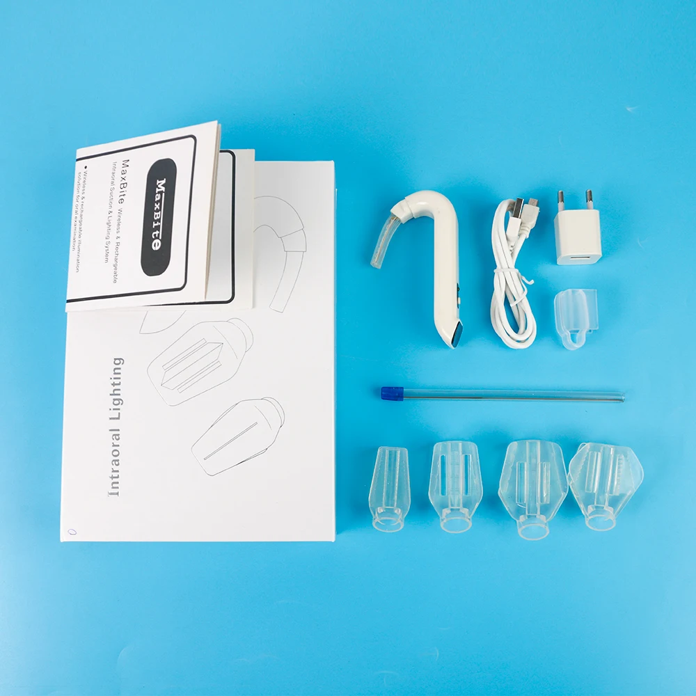 

Wireless & Rechargeable Intraoral LED Light Dental Intra Oral Lighting Suction System with 4 Sizes Bite Block