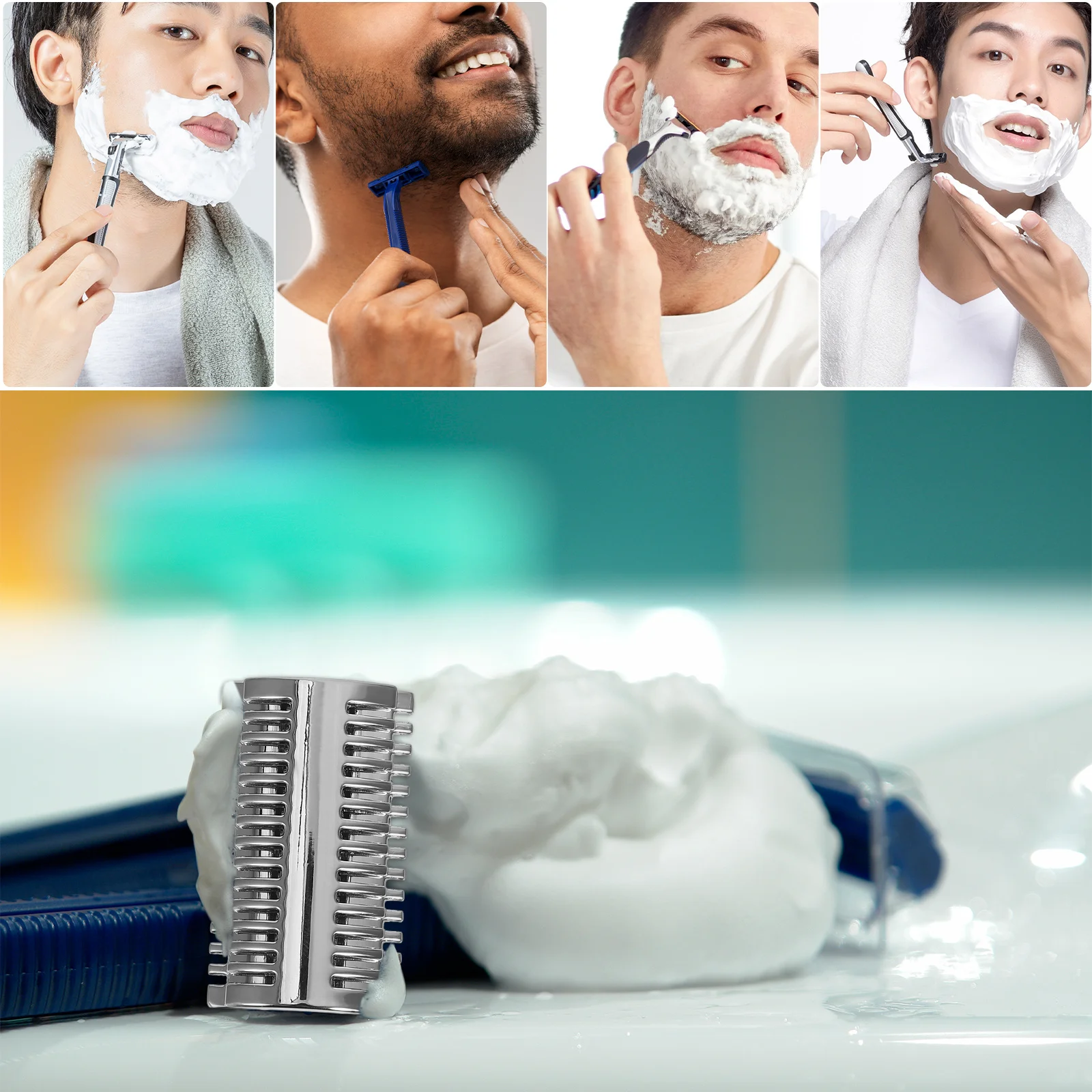 

Zinc Alloy Safety Replacement For Manual Durable Metal Double Open Comb Sturdy Shaving Tool Fit Most Handles Polished Finish