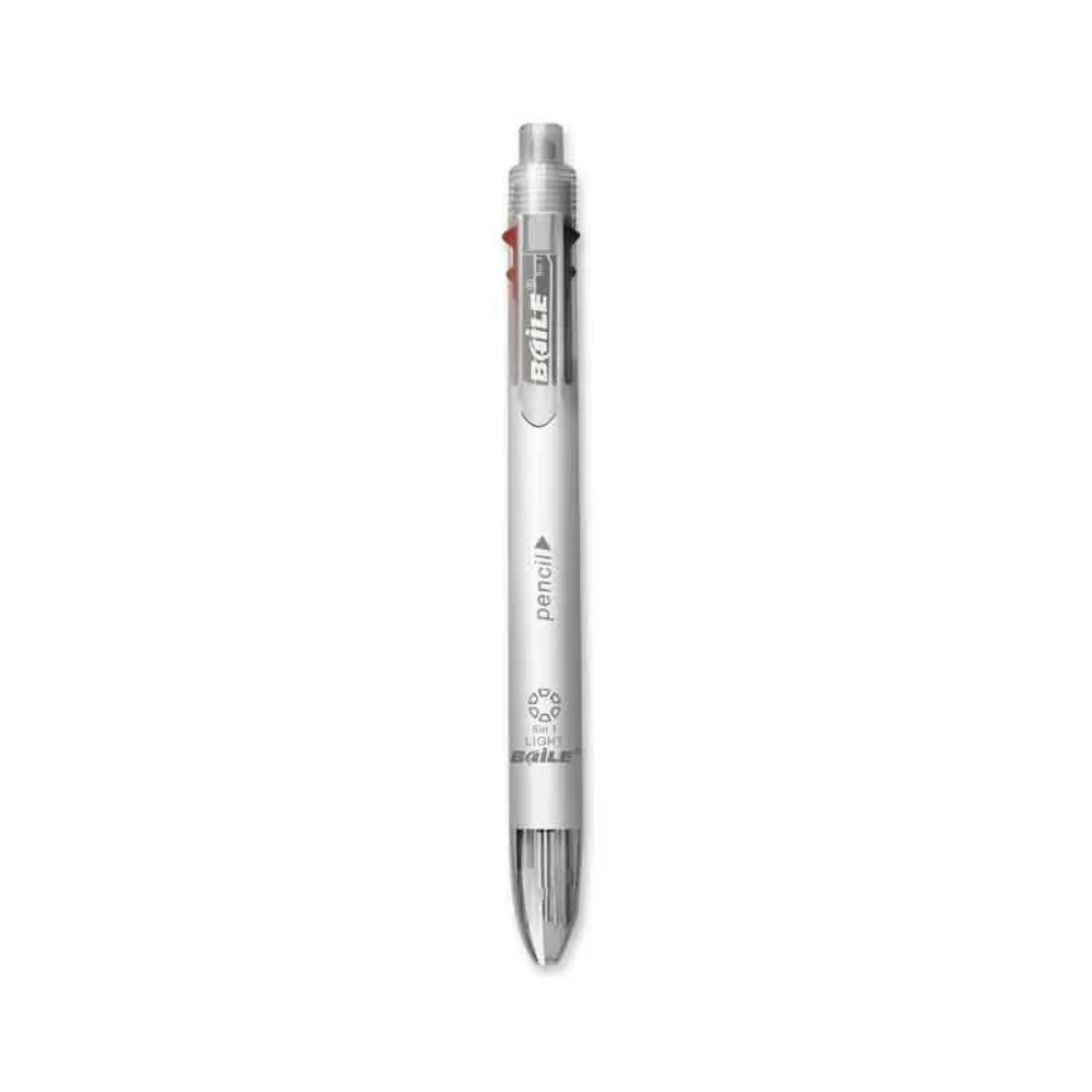 

3pcs with Mechanical Pencil Multicolor Ballpoint Pens Clip-on 6 in 1 Multicolor Retractable Pen with Eraser 0.7mm
