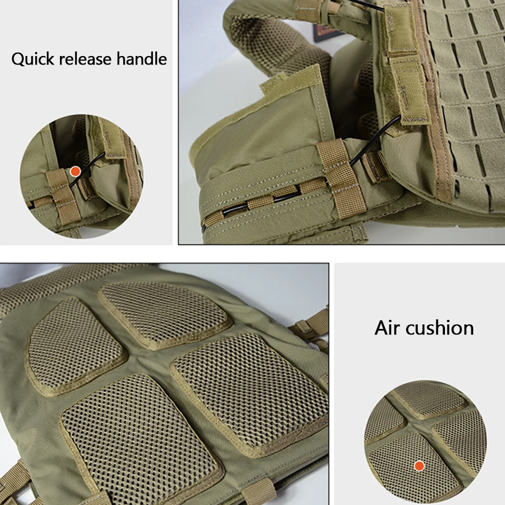 Imagem -05 - Colete Tático de Treinamento para Homens e Mulheres Porta-chapas Armadura Corporal Equipamento de Combate no Peito Armadura de Assalto Molle Airsoft