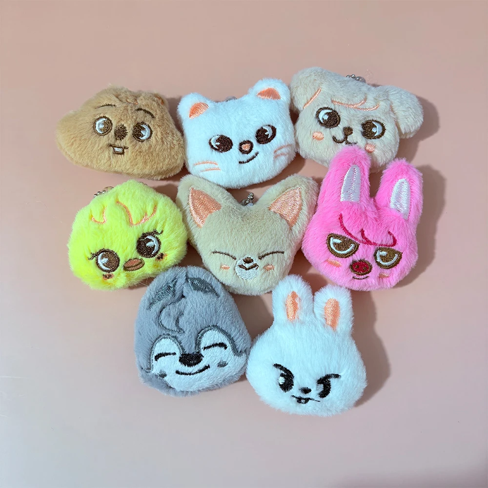 8pcs Cute Animal Designs Mini Keychain Plush Cartoon Stuffed Animal Doll Keyring KPOP Fans Gift Cute Pendant Birthday Gifts image 5