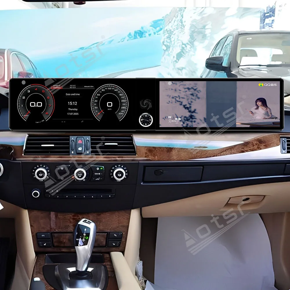 

Двойной 12,3-дюймовый автоматический carplay Android 13.0 для BMW 5 серии E60 2009–2010 CCC Автомобильный радиоприемник Мультимедийный плеер GPS Стерео головное устройство