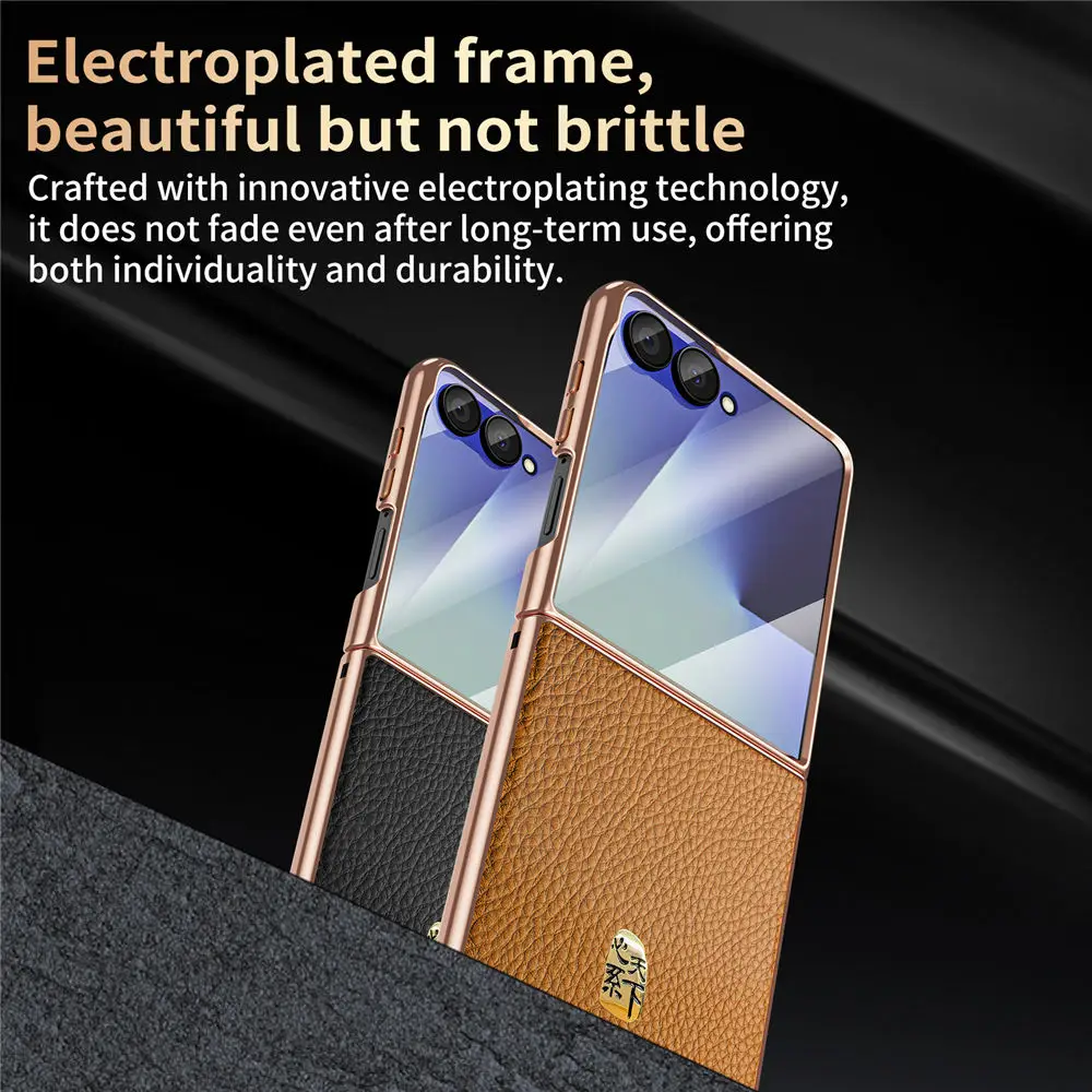 삼성 갤럭시 Z Flip7 6 5 Magsafe 커버용 프리미엄 토고 소가죽 가죽 유리 필름 케이스