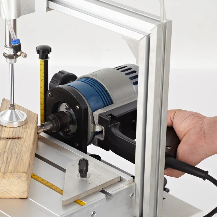 Máquina de entalhe de língua, armário de vinho, móveis, grande peça de perfuração, ângulo, máquina de emenda para carpintaria