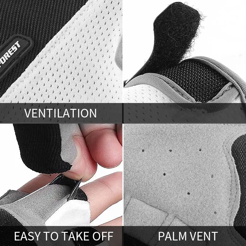 Guanti da bicicletta mezze dita, resistenza in silicone antiscivolo, resistenti agli urti, traspiranti, bici sportiva, guanti da fitness per uomo e