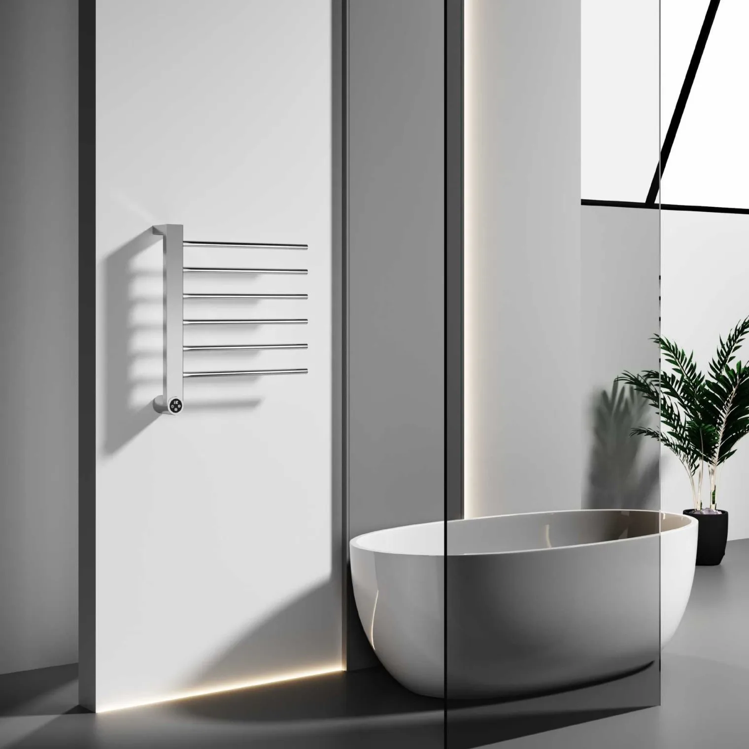 Nordic intelligent temperature control electric towel rack bathroom minimalist non-perforated carbon fiber