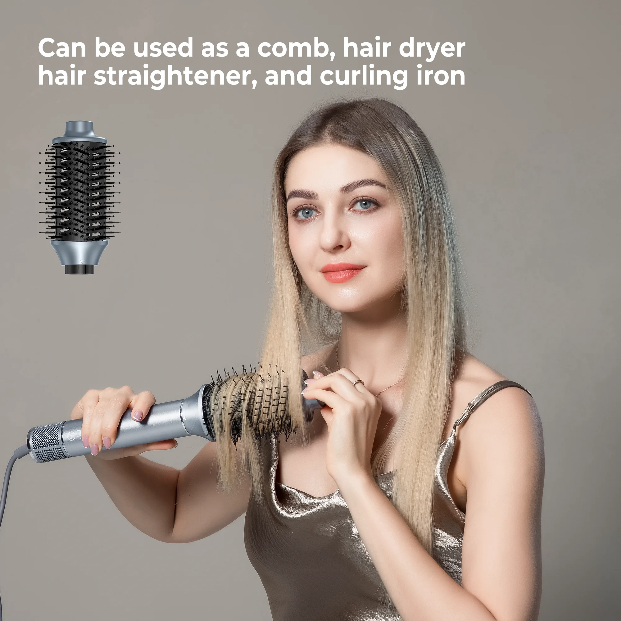 5 in 1 Hair Dryer Brush High Speed Brushless Blow Dryer Negative Ionic Hair Heating Brush Hot Air Styling Comb Auto Hair Curler